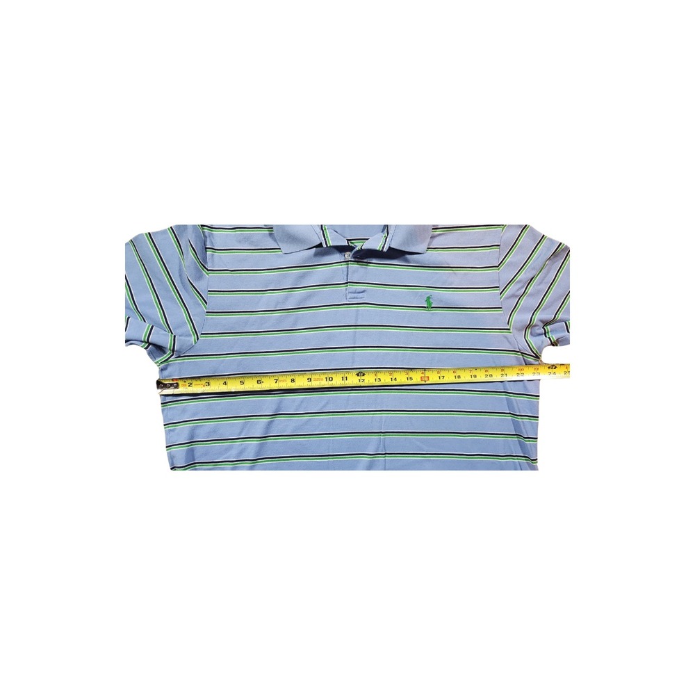 Polo Golf Ralph Lauren Mens Size Large Blue Striped Short‎ Sleeve Shirt - Picture 5 of 5